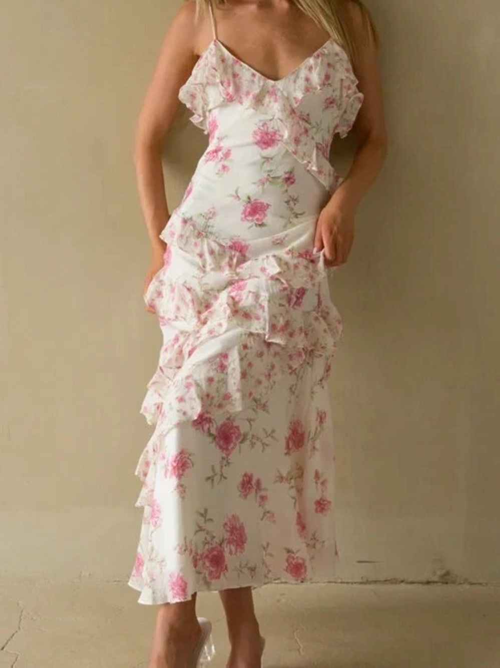 Jessica Simpson Floral Flounce Dress Size M